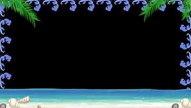 清新沙滩海洋主题视频遮罩边框背景模版视频的预览图